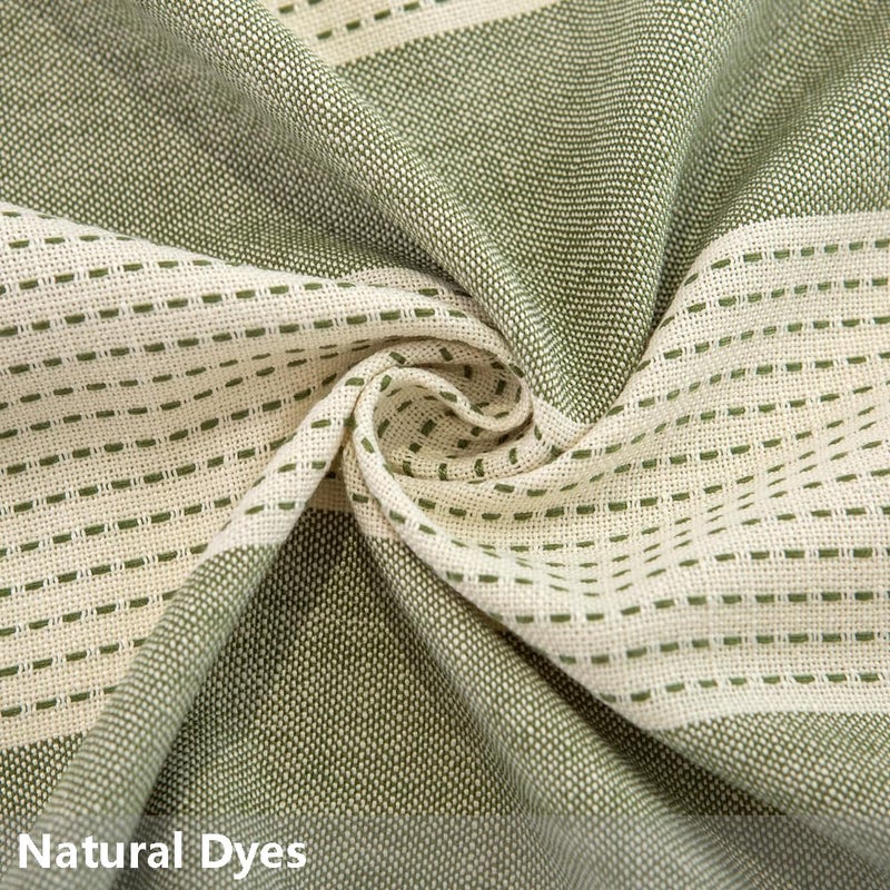 TruDelve Cotton Rectangle Tablecloth Sage Green Striped Tablecloths Outdoor Table Cloth Rectangle Table Cloth Tablecloths for Rectangle Tables (70"x55", Green) - Image 3